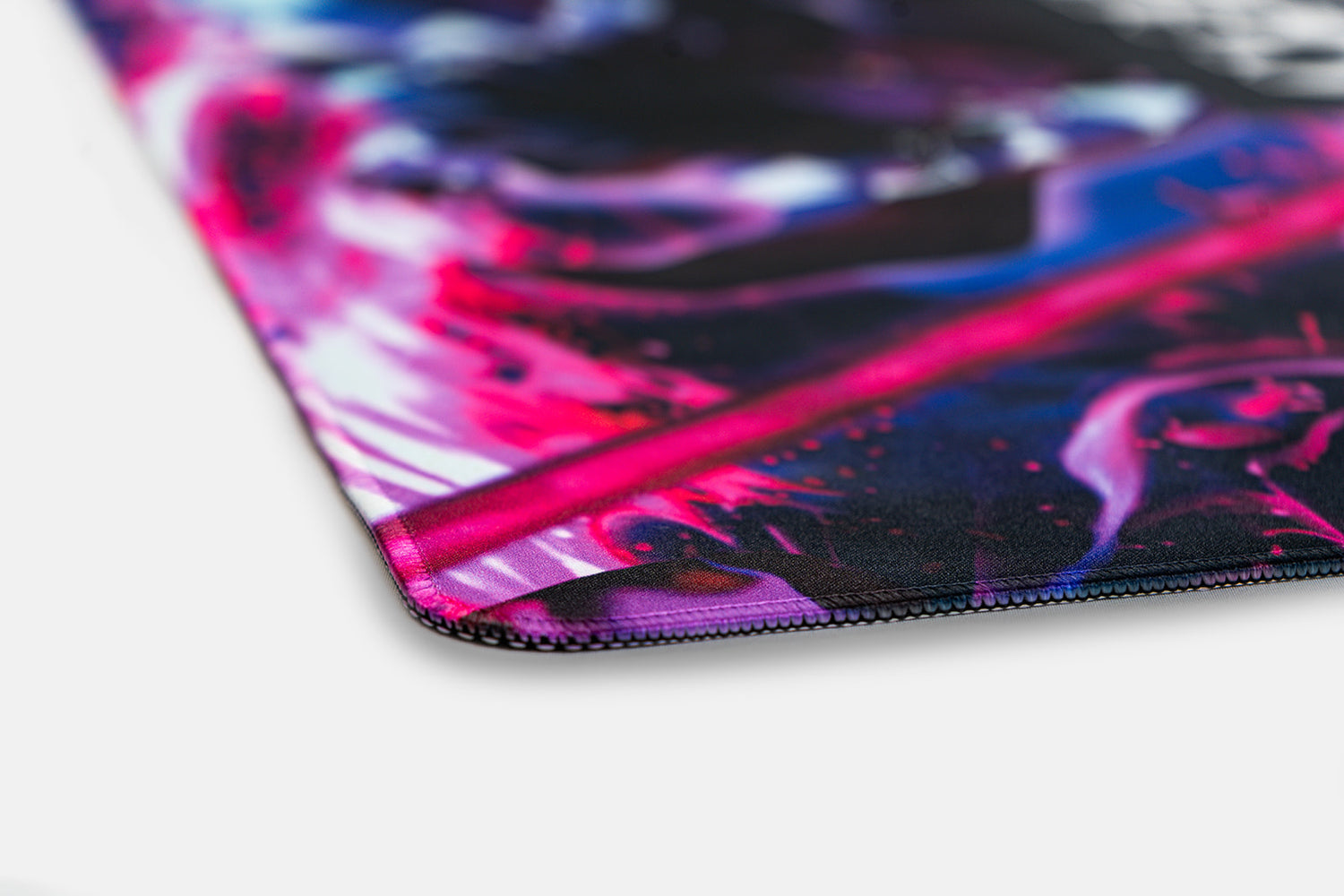Close up of stitched edge of mouse pad